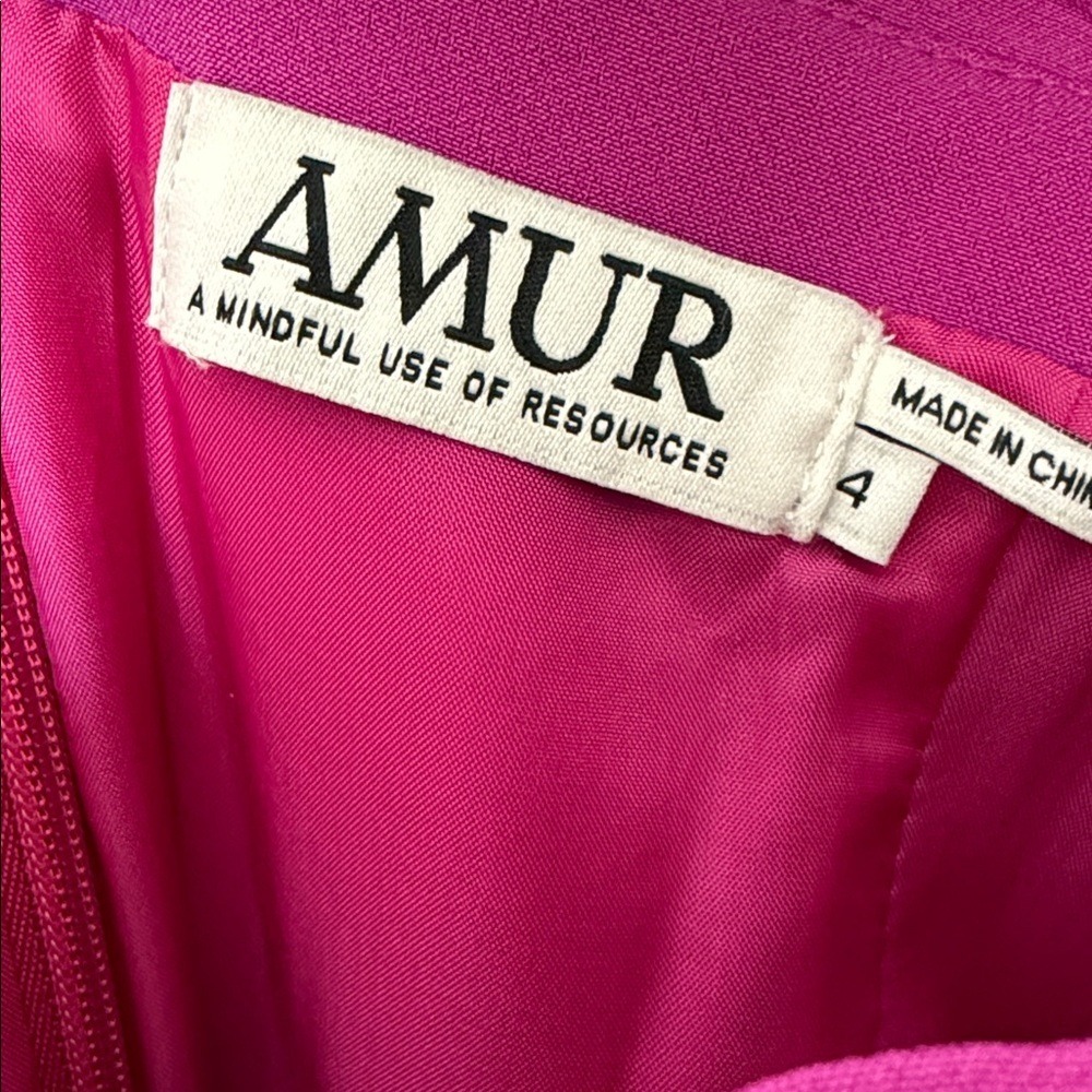 AMUR Jaylee Ruffle Strap Jumpsuit Chablis Berry Pink Size 4 NWOT - Picture 3 of 4